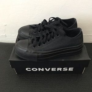 Converse Mono Black Platform 6 6.5 5.5